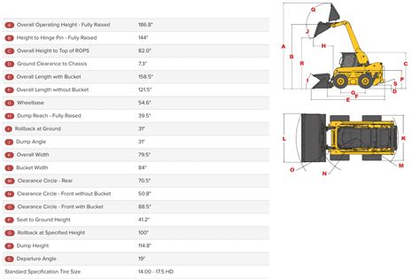 skid steer lift height chart